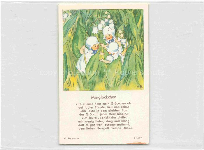 IBM BOHATTA-MORPURGO Ida (1900-1992) Kuenstlerkarte Maigloeckchen Kaninchen Ars