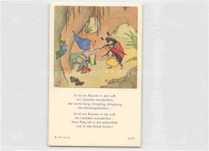 IBM BOHATTA-MORPURGO Ida (1900-1992) Kuenstlerkarte Zwerge Maiengloeckelein Ars