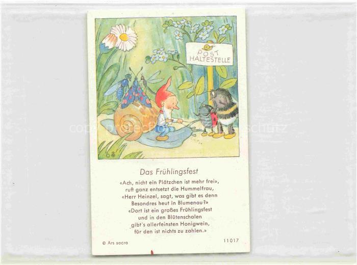 IBM BOHATTA-MORPURGO Ida (1900-1992) Kuenstlerkarte Das Fruehlingsfest Zwerge Sc