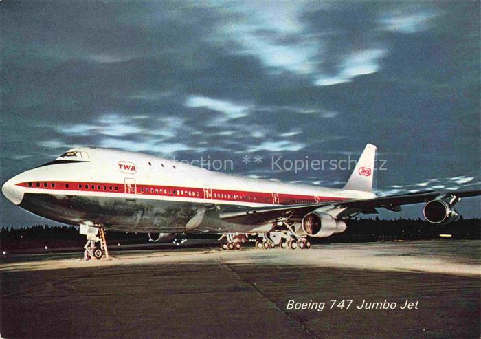 FLUGZEUGE ZIVIL Swissair Jet Boeing 747 TWA