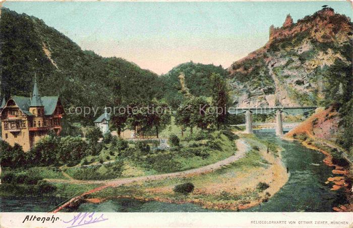 Altenahr Ahrweiler Rheinland-Pfalz Panorama Bruecke Ahrpartie