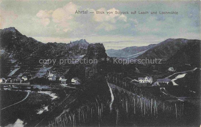 Ahrtal Bad Neuenahr-Ahrweiler Blick von Schrock auf Laach und Lochmuehle