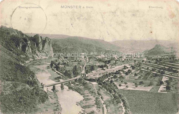 Bad Muenster am Stein Ebernburg Rheinland-Pfalz Rheingrafenstein Panorama Ebernb