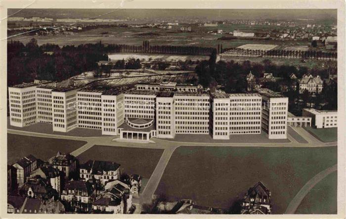 FRANKFURT AM MAIN Neubau der IG Farben AG Fliegeraufnahme