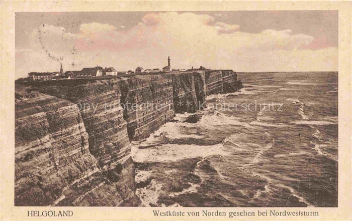 HELGOLAND Insel Schleswig-Holstein Westkueste von Norden bei Nordweststurm