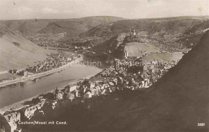 Cochem Kochem Mosel Moselpanorama mit Cond