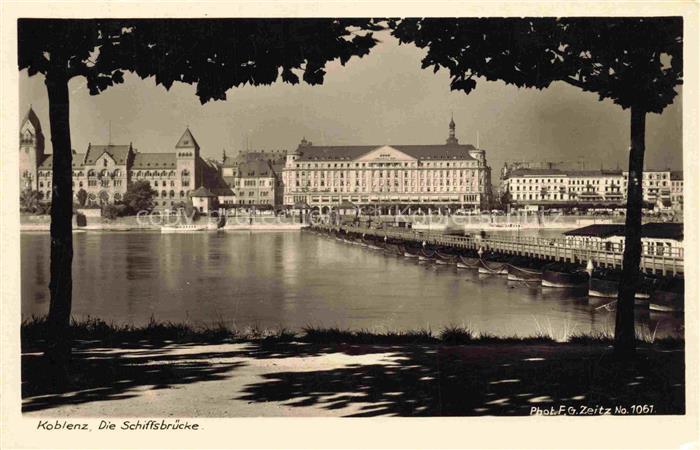 KOBLENZ  Rhein Die Schiffsbruecke