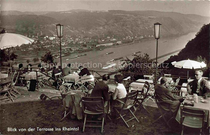 Brohl  Rhein Brohl-Luetzing Rhein Blick von der Terrasse des Bergrestaurants Bur
