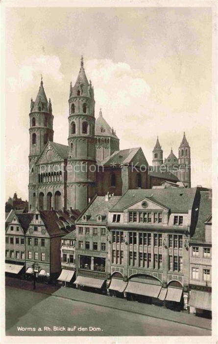 WORMS Rhein Blick auf den Dom