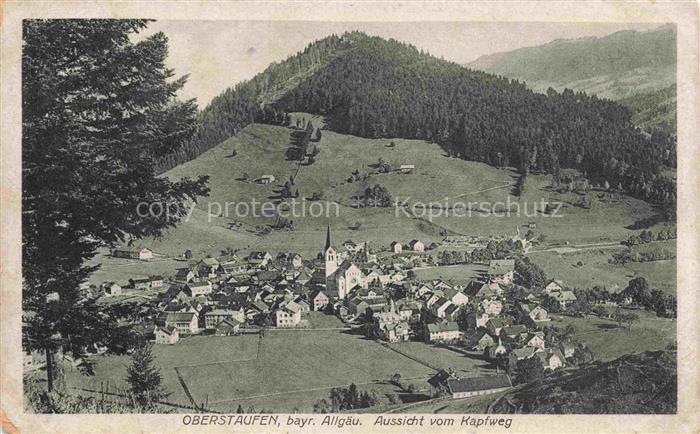 Oberstaufen Oberallgaeu Bayern Blick vom Kapfweg