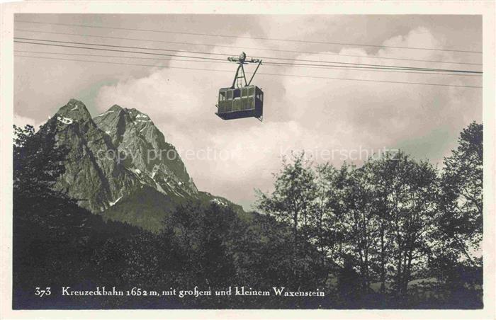 Kreuzeckbahn Garmisch-Partenkirchen Bayern mit grossem und kleinem Waxenstein
