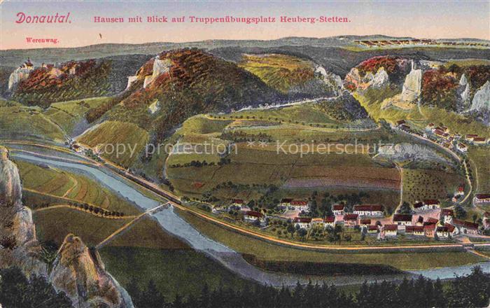Donautal Beuron BW Hausen mit Blick auf Truppenuebungsplatz Heuberg Stetten