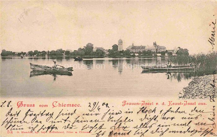 Fraueninsel Chiemsee Blick von der Kraut Insel
