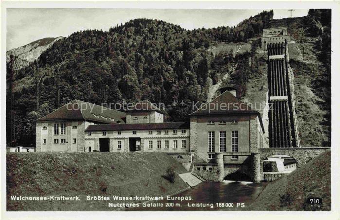 Walchenseekraftwerk Walchensee Kochel See Bayern Gesamtansicht
