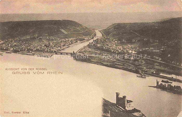 Bingen Rhein Rheinland-Pfalz Blick von der Rossel