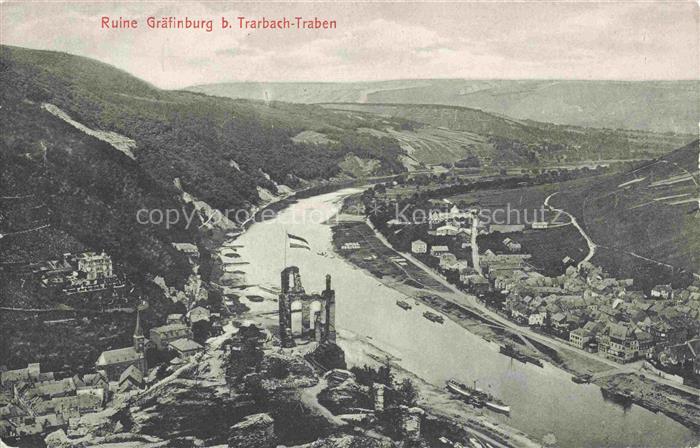 Traben-Trarbach Mosel Ruine Graefinburg Panorama