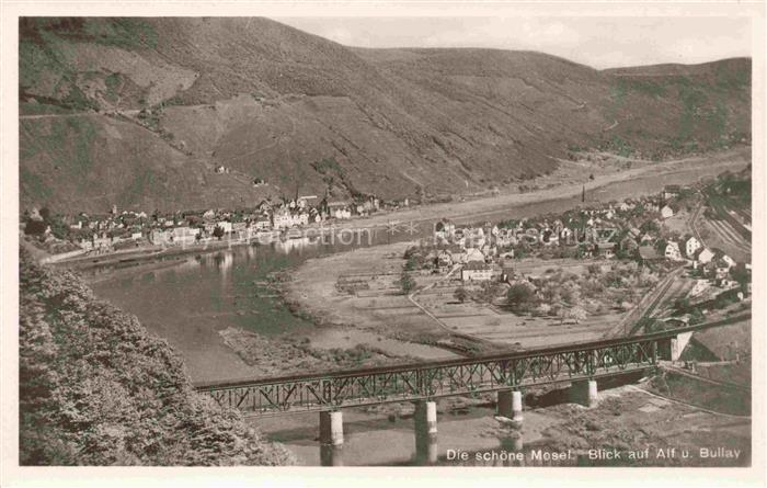 Alf Bullay Mosel Panorama mit Moselbruecke