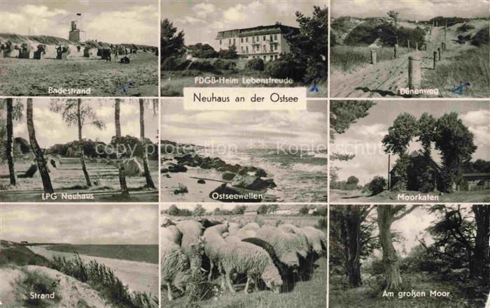Neuhaus Ostseebad Dierhagen Badestrand FDGB Heim Lebensfreude Duenenweg LPG Neuh