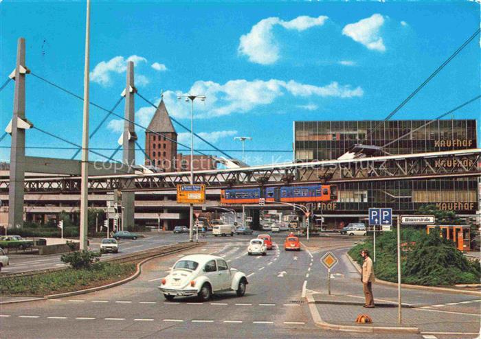 Barmen Elberfeld WUPPERTAL Alter Markt mit Schwebebahn