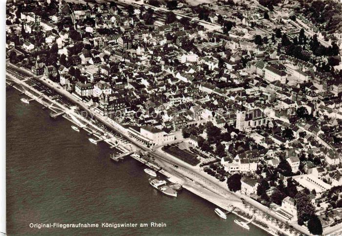 Koenigswinter Rhein Fliegeraufnahme