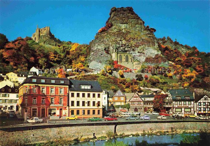 Idar -Oberstein Jdar-Oberstein Rheinland-Pfalz Blick auf Heimatmuseum Felsenkirc