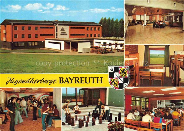 BAYREUTH Bayern Jugendherberge Bayreuth Tanzdiele Gartenschach Gastraum Schlafra