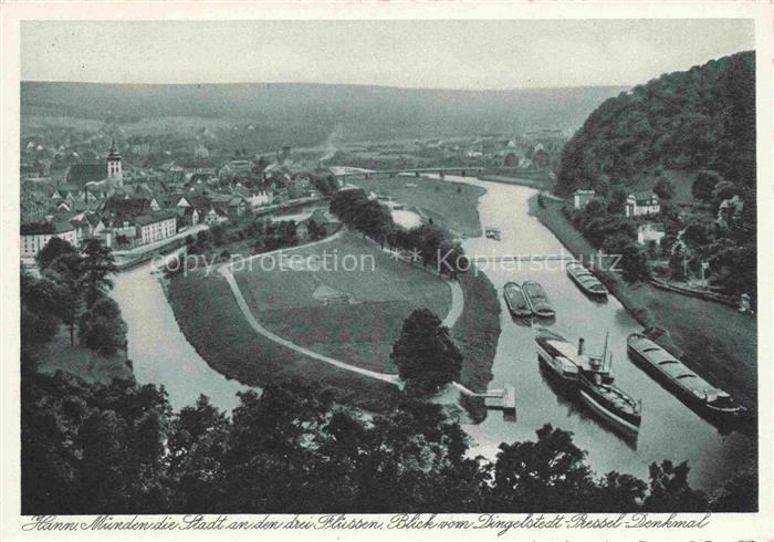 Hann Muenden Hannoversch Muenden Goettingen Blick vom Dingelstedt Pressel Denkma