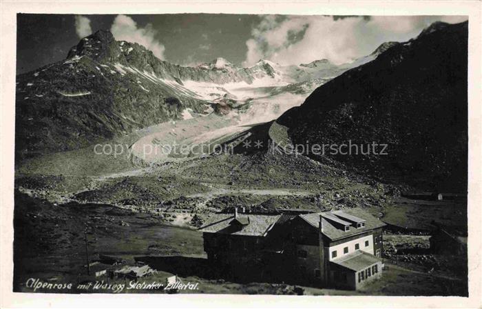 Alpenrosenhuette 1878m Ellertal Waxegg Tirol AT mit Waxegg Gletscher