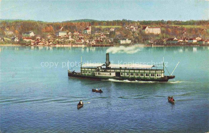 Starnberg Starnbergersee Bayern Panorama mit Faehre