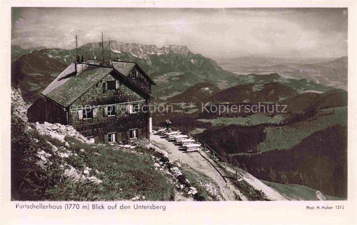 Purtschellerhaus 1692m Hoher Goell Berchtesgaden Bayern mit Untersbergblick
