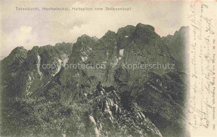 Totenkirchl 2190m Wilder Kaiser Tirol AT mit Hochwinckel und Haltspitze vom Stri