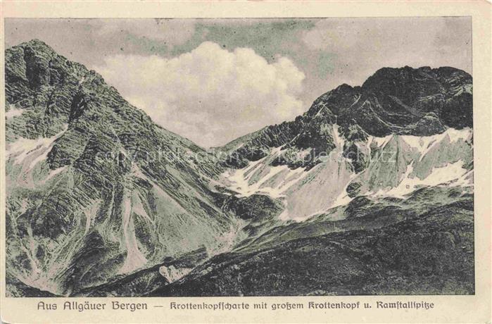 Krottenkopfscharte Eschenlohe Garmisch-Partenkirchen LKR mit gr Krottenkopf und