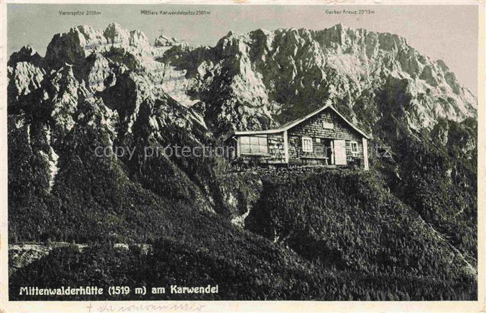 Mittenwalderhuette 1519m Garmisch Bayern am Karwendel