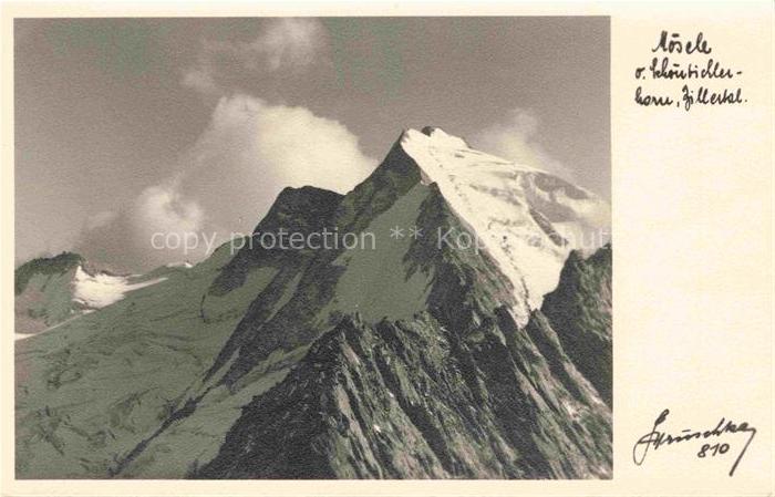 Moesele Grosser Moeseler Moesele 3478m Zillertal AT Blick vom Schoensichlerhorn