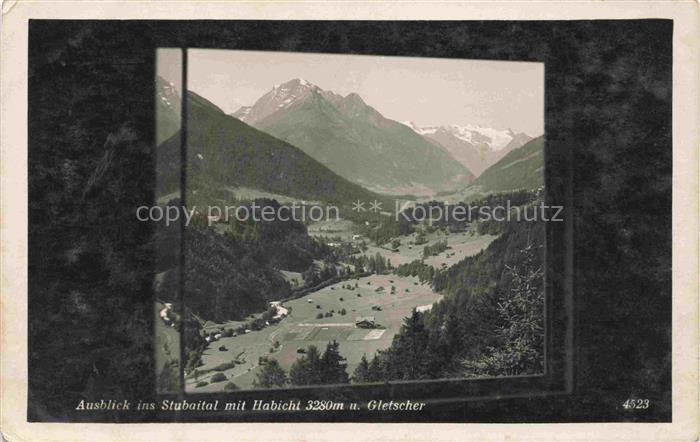 Stubaital Neustift Tirol AT mit Habicht und Gletscher