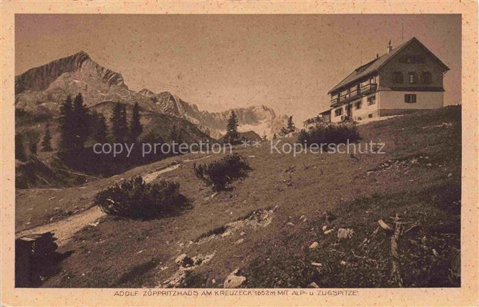 Adolf Zoepperitzhaus 1652m Garmisch-Partenkirchen am Kreuzeck mit Alp und Zugspi