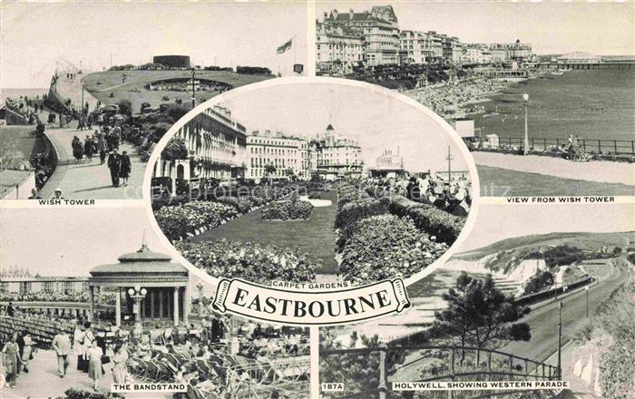 EASTBOURNE  Sussex UK Wish Tower The Bandstand Carpet Gardens Panorama Holywell