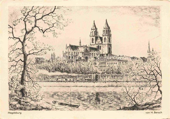 MAGDEBURG  CITY Altes Staedtebild mit Dom