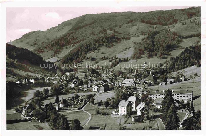 Brandenberg Todtnau Ortsansicht Schwarzwald Talblick Kirchturm Friedhof Waldberg