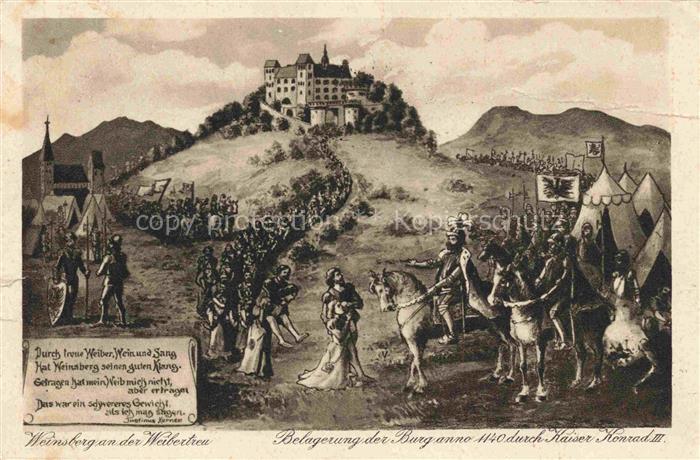 Rappenhof Weinsberg Weibertreu Burg Belagerung Kaiser-Konrad-III Mittelalter Rit