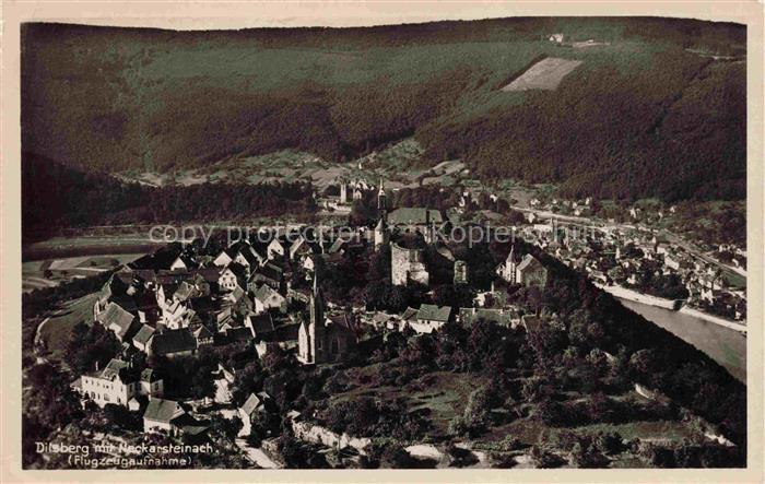 Dilsberg Neckar Neckargemuend Heidelberg BW Neckar Fluss Burg Wohnhaeuser Neckar