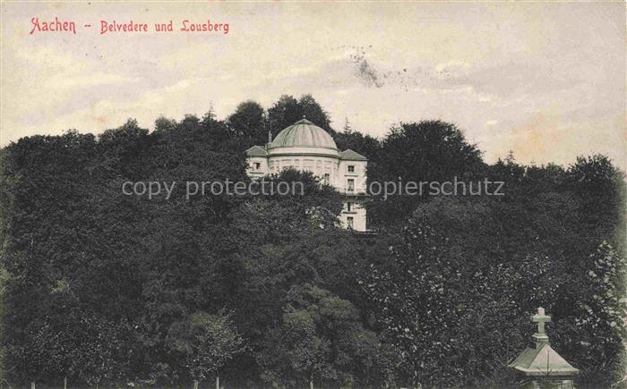 AACHEN NRW Belvedere Lousberg Kuppelbau Park Baeume Wald