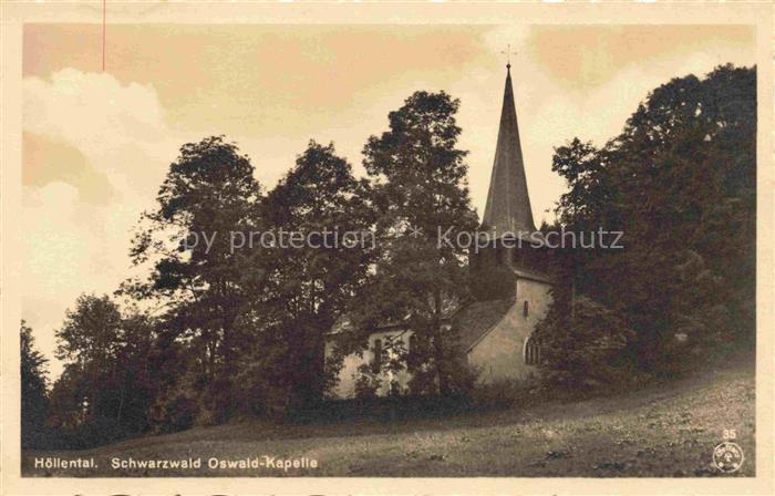 Hoellental Schweinfurt Bayern Oswald-Kapelle Schwarzwald Wald Baeume Kapelle Kir