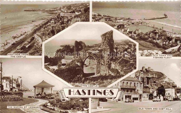 HASTINGS East Sussex UK Castle Altstadt Fishing-Fleet Marina Saint-Leonards East
