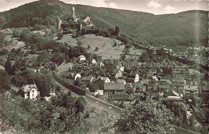 Hirschhorn Neckar Hessen Burg-Hirschhorn Neckar Stadtansicht Burgberg Weinberge