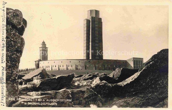 Grosser Feldberg Taunus 881m Hessen Aussichtsturm Bruenhildisfelsen Felsen Sende