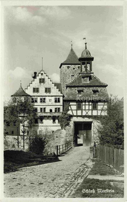 Schloss Morstein Gerabronn Schloss-Morstein Torturm Fachwerk Burganlage Torweg S