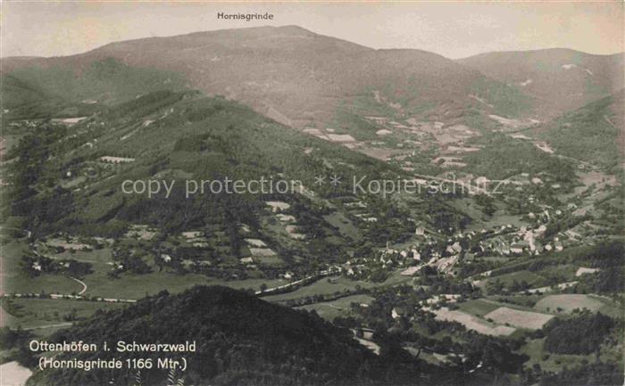 Ottenhoefen Schwarzwald Schwarzwald Hornisgrinde Tal Haeuser Felder Waelder Berg