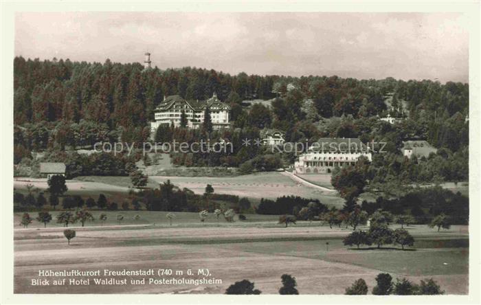 FREUDENSTADT BW Schwarzwald Hotel-Waldlust Posterholungsheim Nadelwald Felder Ge