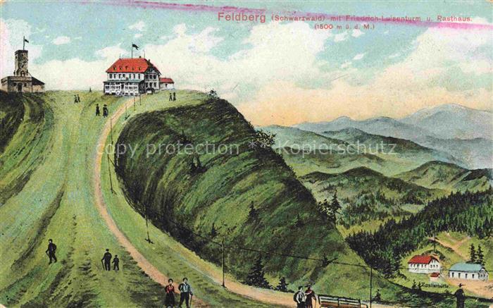 Feldberg 1450m Schwarzwald BW Friedrich-Luisenturm Rasthaus Bergpfad Wanderer Fe